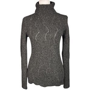 Sundance Womens Long Sleeve Ribbed Knit Turtleneck Sweater Sz XS Heather Gray